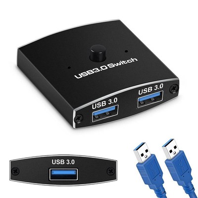 USB 3.0 Switch Selector KVM Switch 5Gbps 2-in-1 Out USB 3.0 Two-Way Sharer 