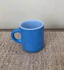 Vintage Retro Blue Pebble Finish Milk Glass Coffee Mug Tea Cup MCM