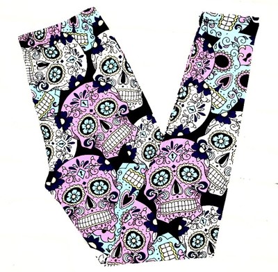 Buttery Soft Dia De Muertos Skull Leggings One Size S M L Skeleton Halloween OS