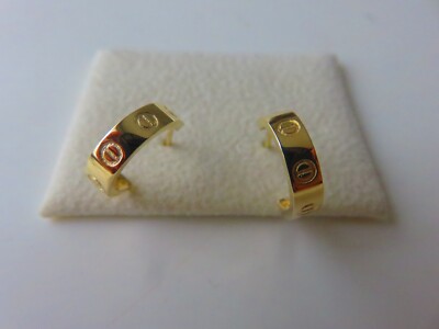 Gold Schraub Creolen Huggies Ohrstecker 15 mm 9 Karat gelb Schmetterling passend
