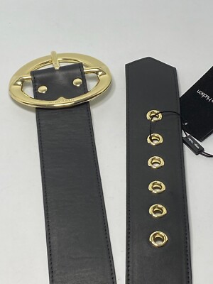 Sergio Hudson Black Signature Buckle Leather Belt Size 28 Sergio Hudson Black Signature Buckle Leather Belt Size 28 | eBay main image 2