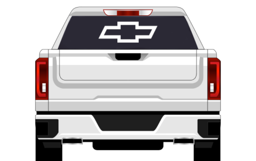 Autocollant vinyle Chevrolet Bowtie - Autocollant fenêtre arrière taille 12 à 36 pouces - Chevrolet - Photo 1 sur 4