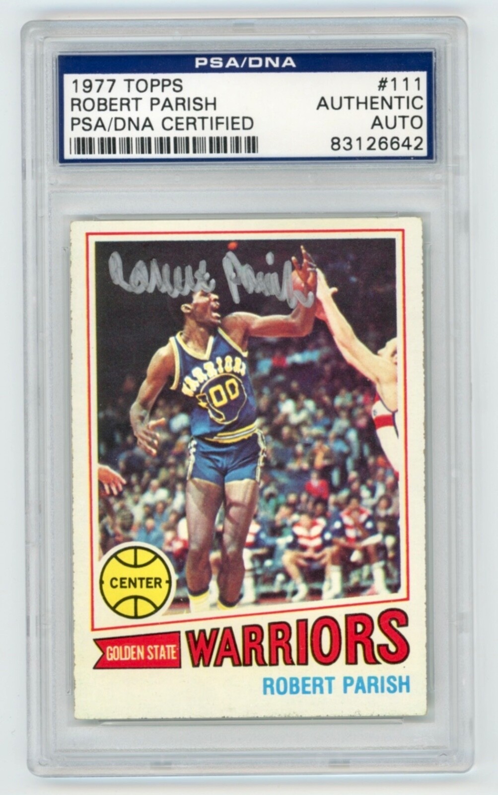 ROBERT PARISH Signed 1977 Topps ROOKIE Basketball Card #111  PSA Auto
