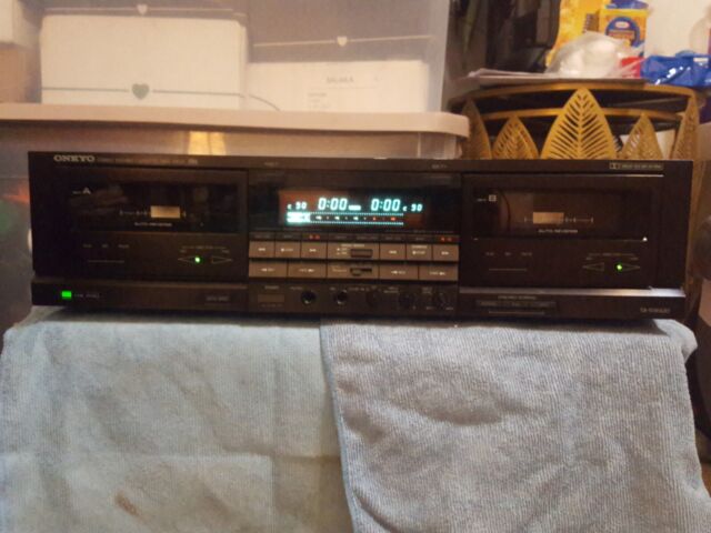onkyo stereo double cassette tape deck