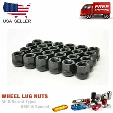 20 PCs 12X1.5 OPEN END BULGE ACORN LUG NUTS BLACK