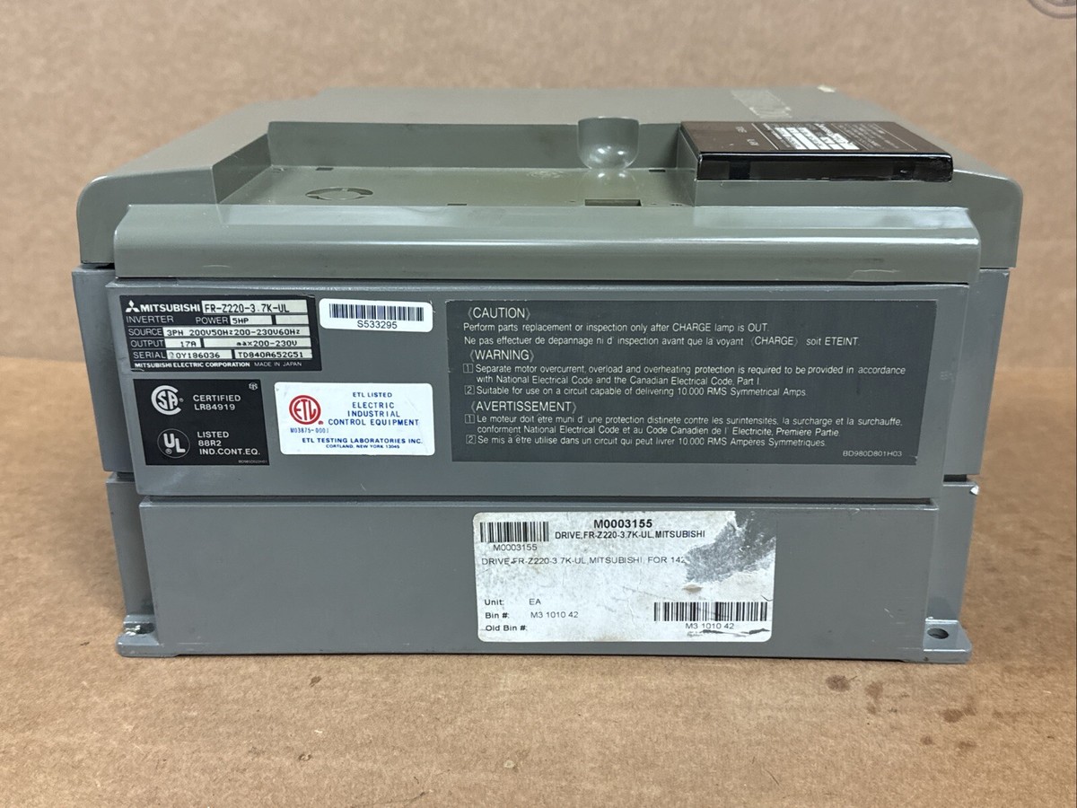 Mitsubishi FR-Z220-3.7K-UL FREQROL Z200 Inverter Drive 200-230V
