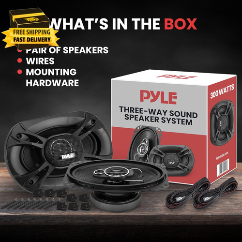 3-Way Universal Car Stereo Speakers - 300W 4" X 6" Triaxial Loud Pro Audio Car S - Picture 4 of 6