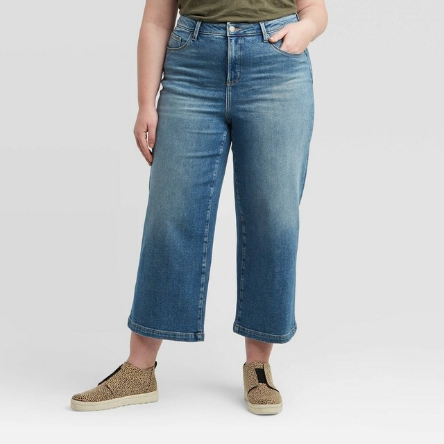 wide leg capri jeans plus size