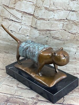 Moderne Kunst Katze Bronze Skulptur - Fat Cat, Nach Botero Figur Dekorativ