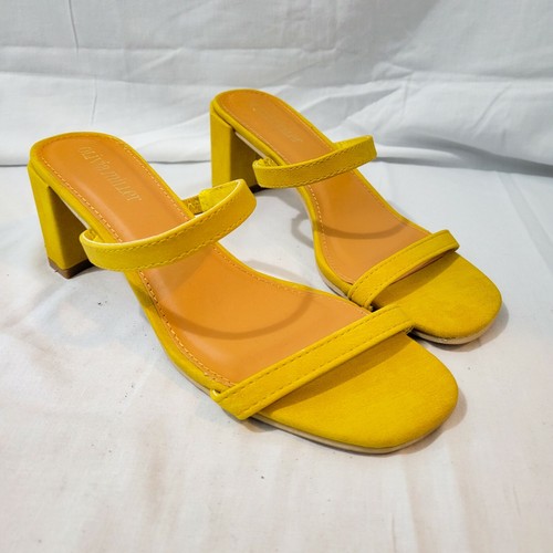 yellow 2 inch heels