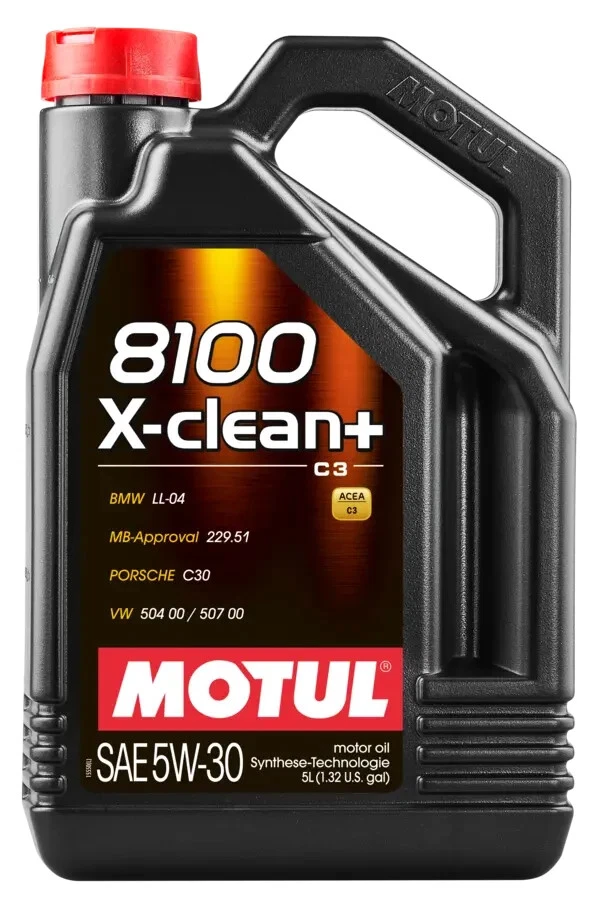 MOTUL 8100 X-CLEAN+ 5W-30 - 5 Liter (MB 229.51, BMW LL-04, VW 507.00/504.00)