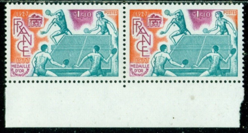 FRANCE SCOTT # 1558 HORIZONTAL PAIR, TABLE TENNIS, MINT, OG, NH, GREAT PRICE! - Picture 1 of 1