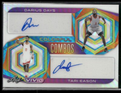 2022-23 Leaf Vivid Colorful Combos Darius Days & Tari Eason #CC-13 Autograph /25