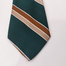 Vintage Johnny Carson Green Stripe Tie Necktie Made in USA
