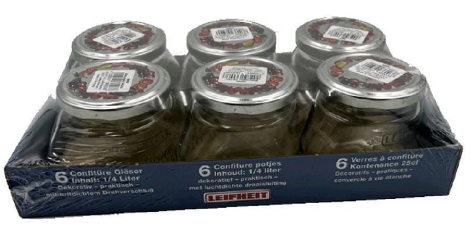 Leifheit Geleeglas 36003 0 25 L Alu Deckel Einweckglas Marmeladenglas