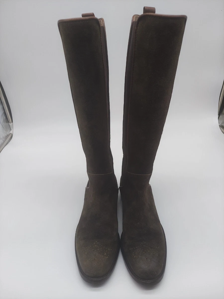 Green suede cheap tall boots