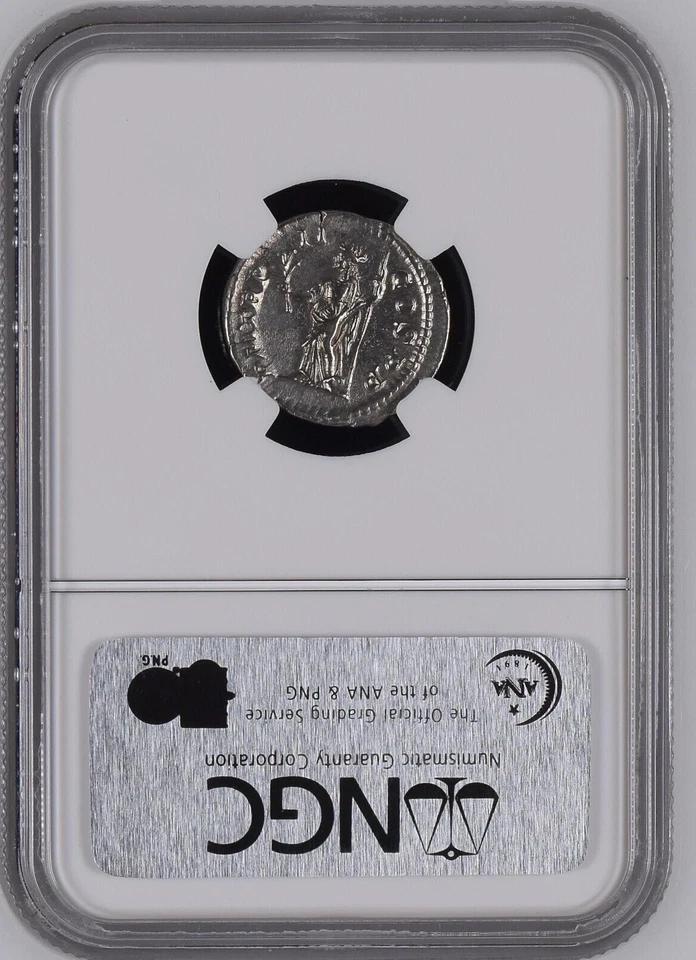 NGC Ch XF Denarius of Severus Alexander AD222 -235 NGC Antigos Certificados Romanos - Imagem 2 de 2