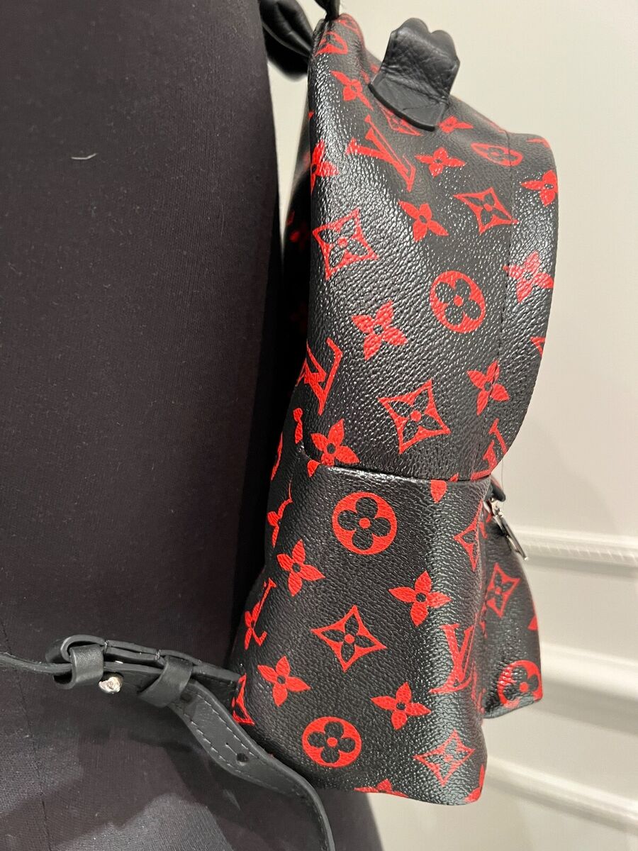 Louis Vuitton Backpack Palm Springs Monogram Infrarouge Mini Black Red - US