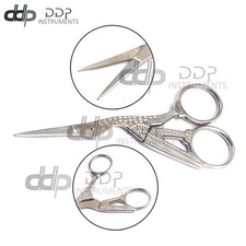 Silver Stork Embroidery Scissors And Cross Stitch Sewing Bird Small Tool Scissor