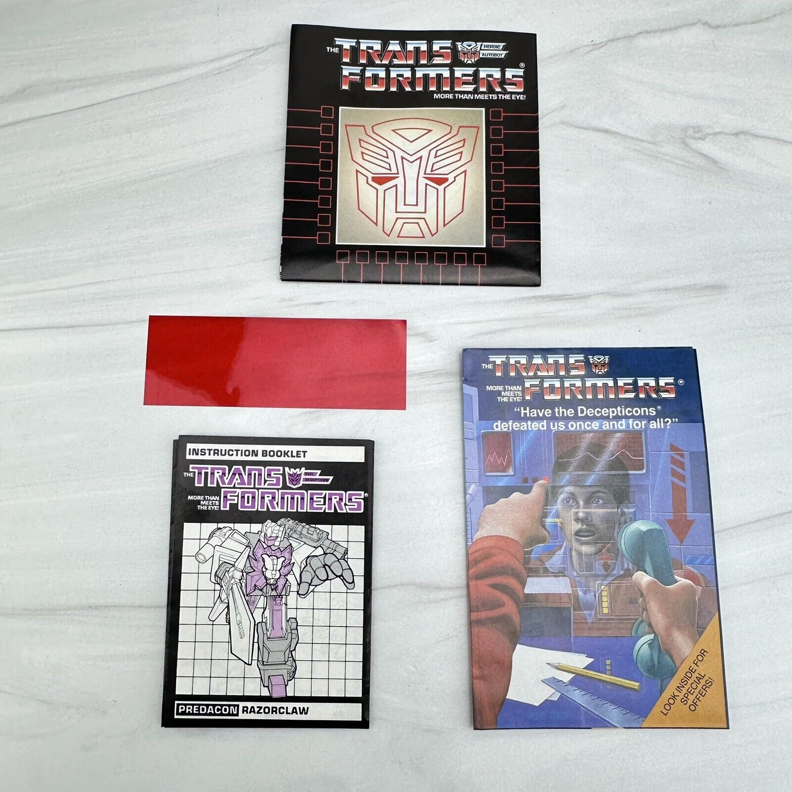 Razorclaw Instruction Manual Booklet 1986 Hasbro G1 Transformers Decoder Catalog