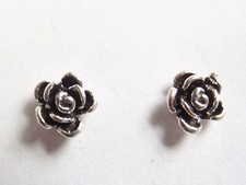 Very Small Rose Stud Earrings 925 Sterling Silver