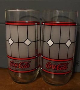 tiffany style coca cola glasses