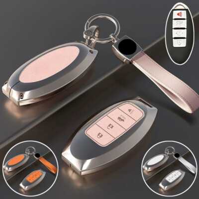 Zinc Alloy Leather Car Key Fob Case Cover For Nissan J10 J11 Tiida Maxima Altima