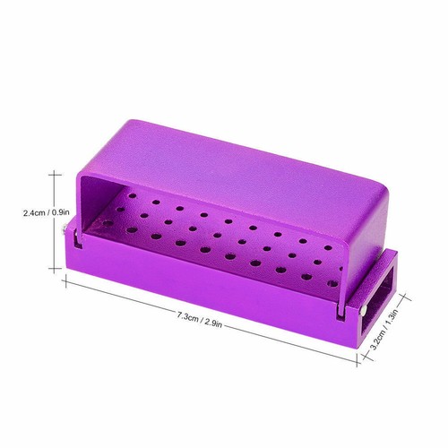 Bloque soporte fresas dentales 30 agujeros caja desinfección aluminio autoclave 5 colores - Imagen 3 de 32