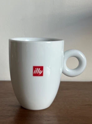 Original Illy Logo Classic Collection White Porcelain Coffee Mug Cup 8oz Italy