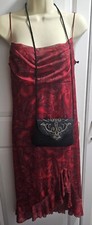 VTG City Triangles Prom Dress Size Small Women  s Boho Cruise Red with Beaded Bag