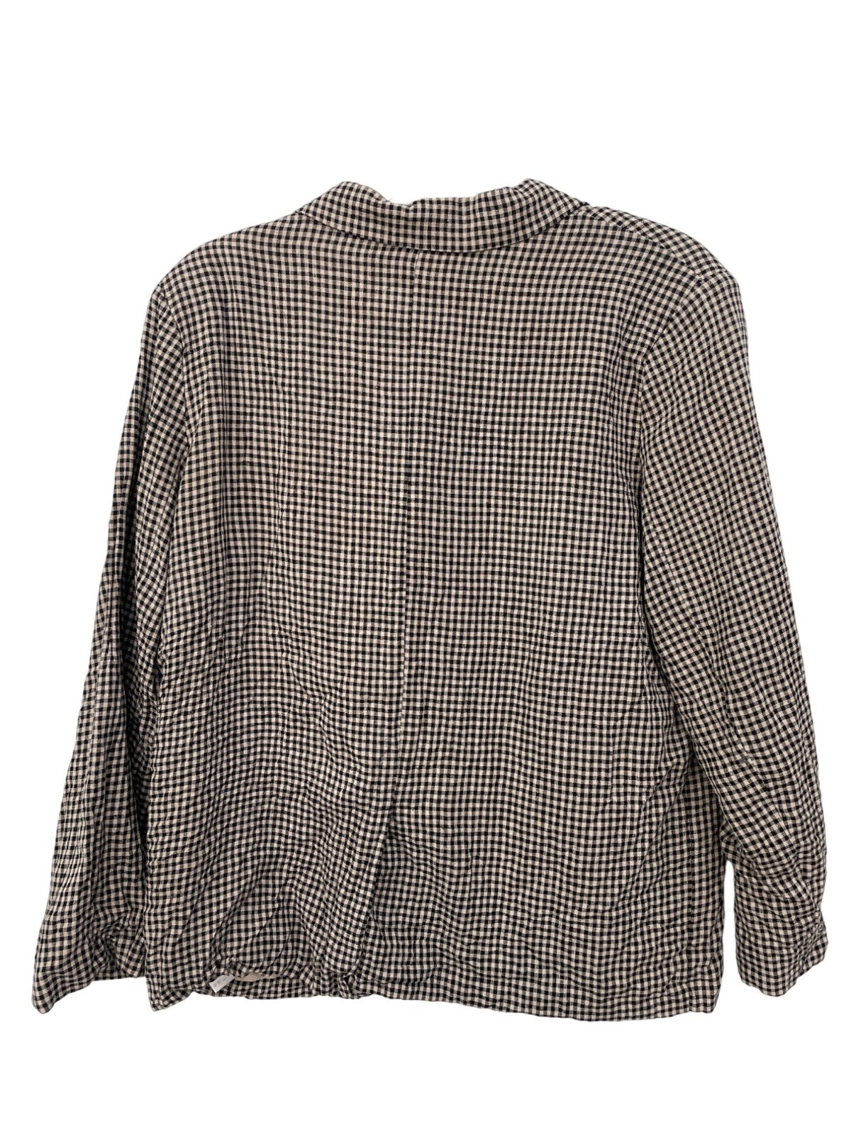 Mod Ref Gingham Blazer Jacket Size Medium Linen B… - image 2