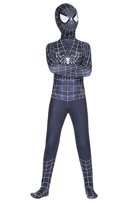 Boys Kids Black Spiderman No Way Home Costume Spider-Man Cosplay Book Week - image 2 of 4