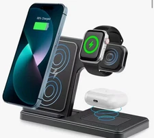 4in1 15W Wireless Charger Station Dock For Apple Watch Air Pods iPhone 14/15 Pro