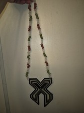 Excision X perler necklace, Glow In The Dark.