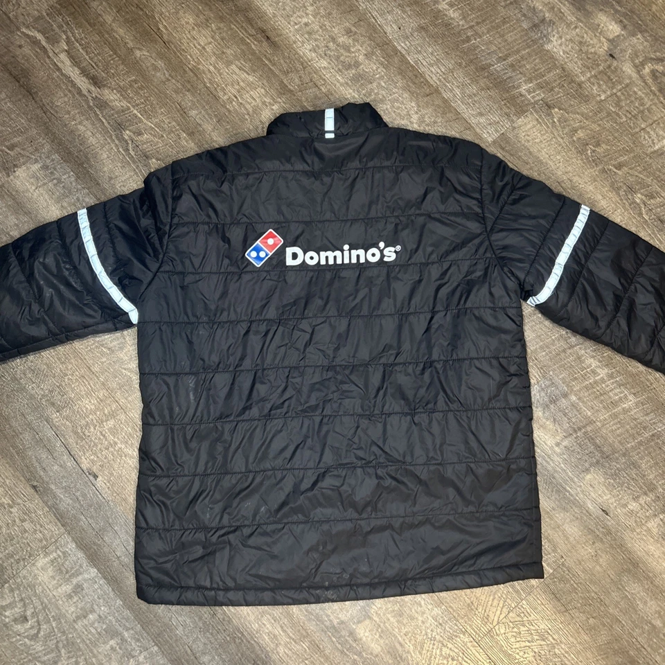 Domino's Gear Jacket Mens Large Puffer Insulated Full Zip Nylon Pizza Delivery - Image 3 of 3