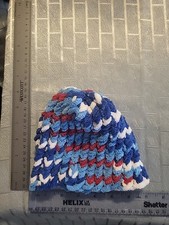 Handmade Knitted Toddler Sized Multicolored Small Crochet Beanie