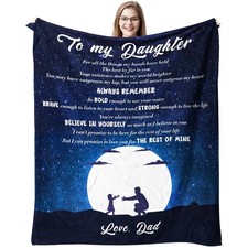60x50 Inch Daughter Gifts From Dad Birthday Gift Throw Blanket Soft Flannel