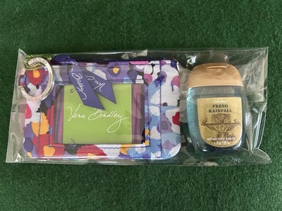 Vera Bradley Zip ID Holder W/ Bath & Body Works Hand Sanitizer