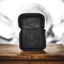 Harley Davidson Leather Bar & Shield Zippo Lighter - Genuine Motorcycles - Rare