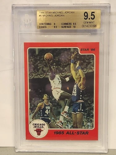 1986 STAR BASKETBALL #5 1985 ALL-STAR MICHAEL JORDAN BGS 9.5 Sub 10
