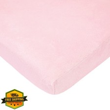 TL Care Pink Mini Crib Sheet Chenille 24"x38"