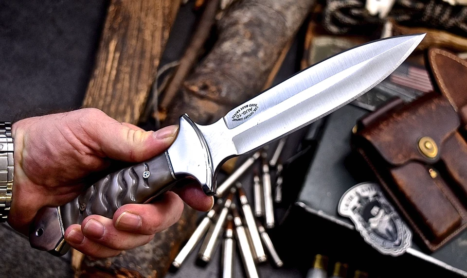 Faca de caça CFK feita à mão AUS 10 personalizada GENUÍNO CHIFRE DE OVELHA punhal grande Shiv - Imagem 2 de 4