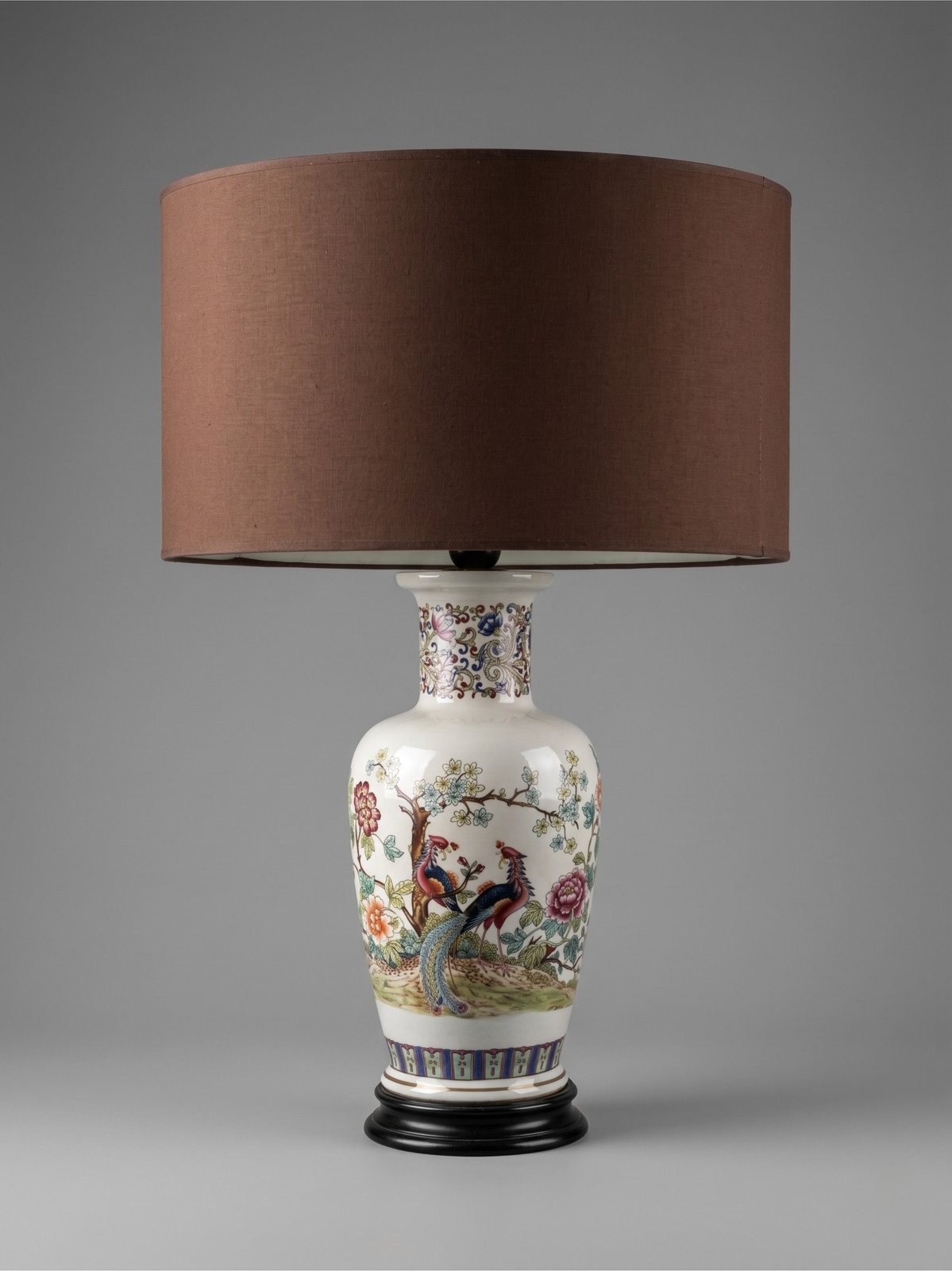 Grande lampe céramique V.V. Carraresi : luminaire d'exception artisanal terracotta 65cm