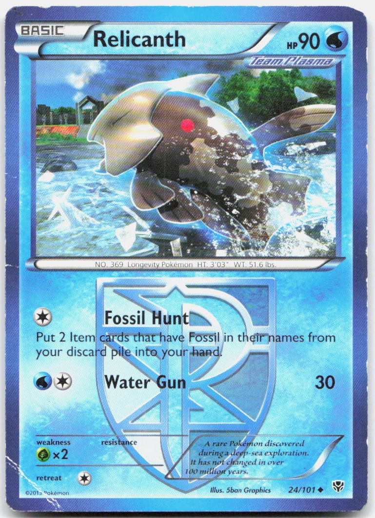 Relicanth 24/101 Uncommon Plasma Blast Pokemon DMG