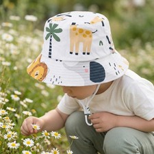 Baby Kids Cartoon Fisherman Hat Adjustable Sun Cap UV Protection Boys Girls