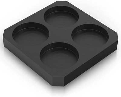 Mmasters 4-Round Premium Graphite Ingot Mold for Metal Casting - High-Purity Mat