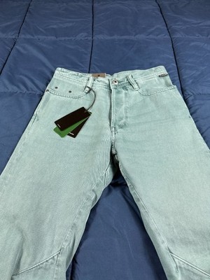 NWT G Star Raw Arc 3D Jeans Mens 28x32 Rainbow Foliage Green Denim