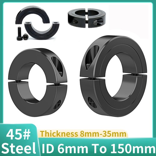 Clamp Collar Double Split 6mm To 150mm Shaft Collar Black Phosphate 45 Steel