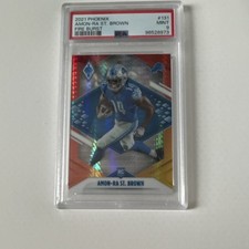 2021 Panini Phoenix Fire Burst Rookie Amon-Ra St. Brown #131 PSA 9 Detroit Lions