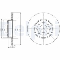 2X Bremsscheibe Delphi BG4312 FüR Mito Alfa Twinair 955 AXW1B 955AXY1B 955AXZ1B